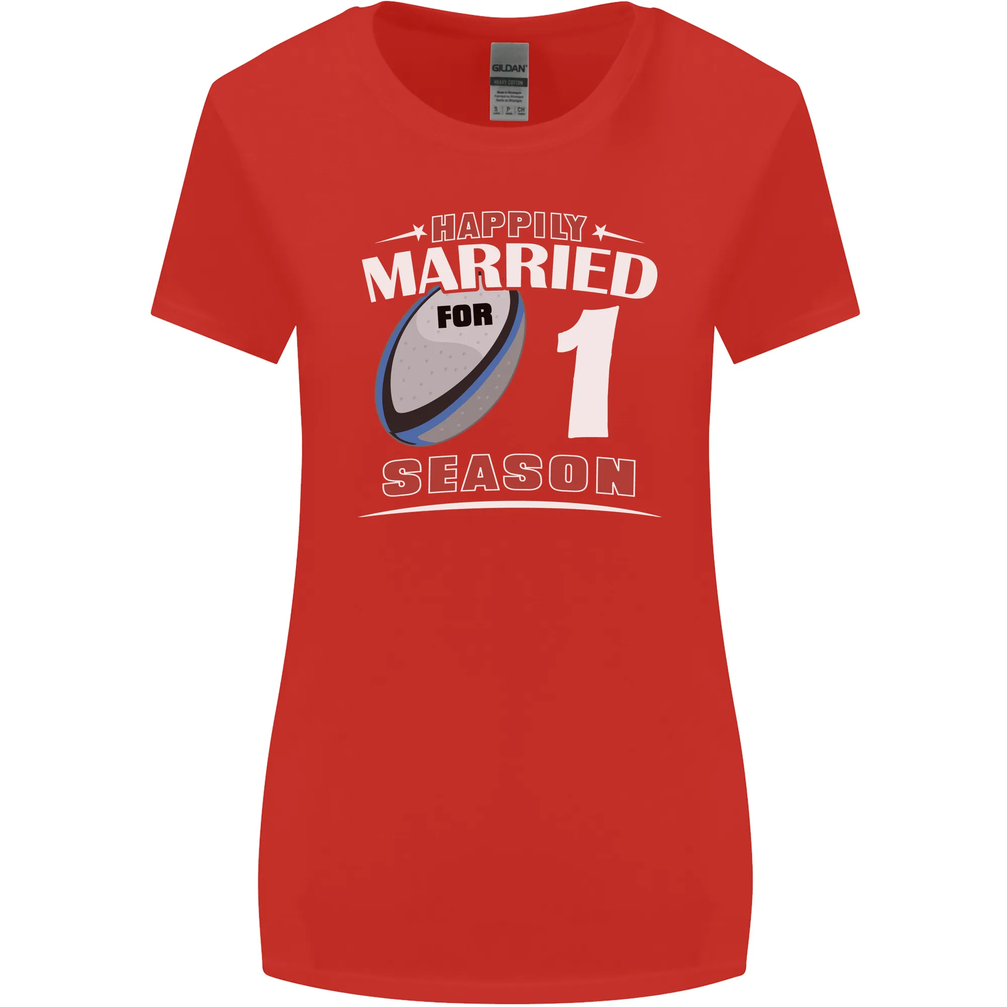 1 Year Wedding Anniversary 1st Rugby Womens Wider Cut T-Shirt