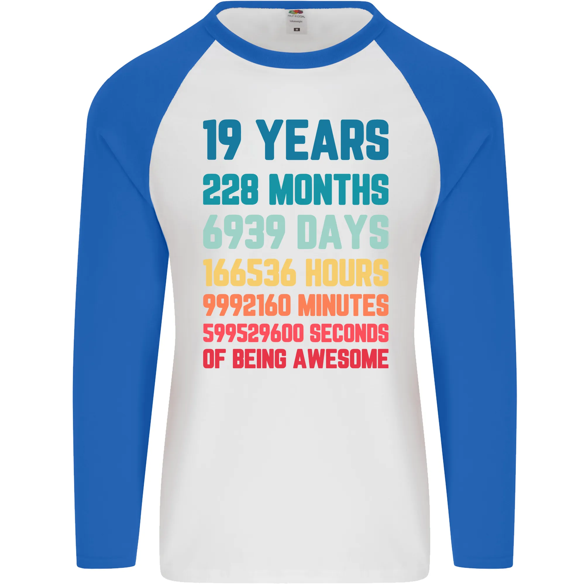 19th Birthday 19 Year Old Mens L/S Baseball T-Shirt