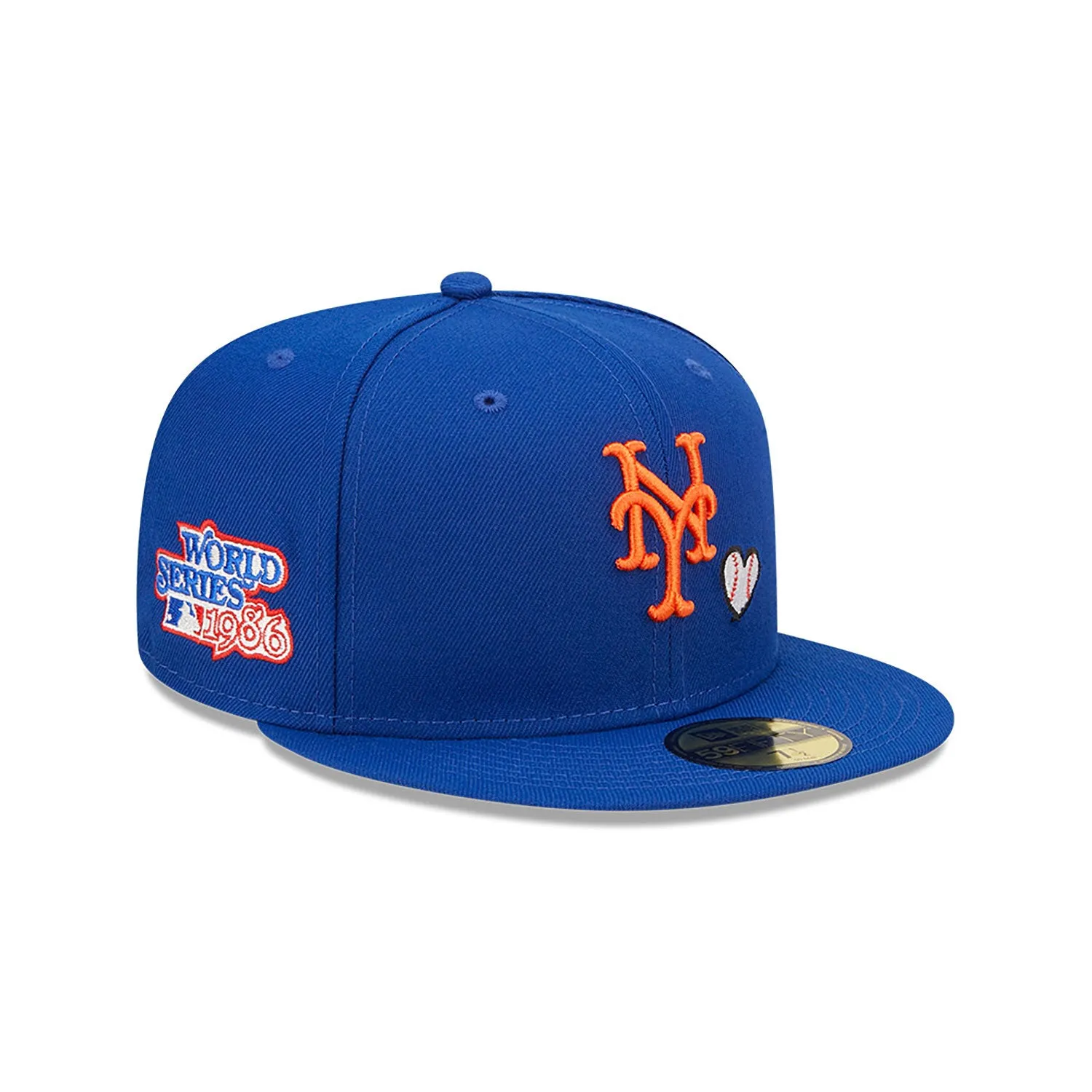 [60243672] New York Mets 86 WS Team Heart Blue 59FIFTY Mens Fitted Hat