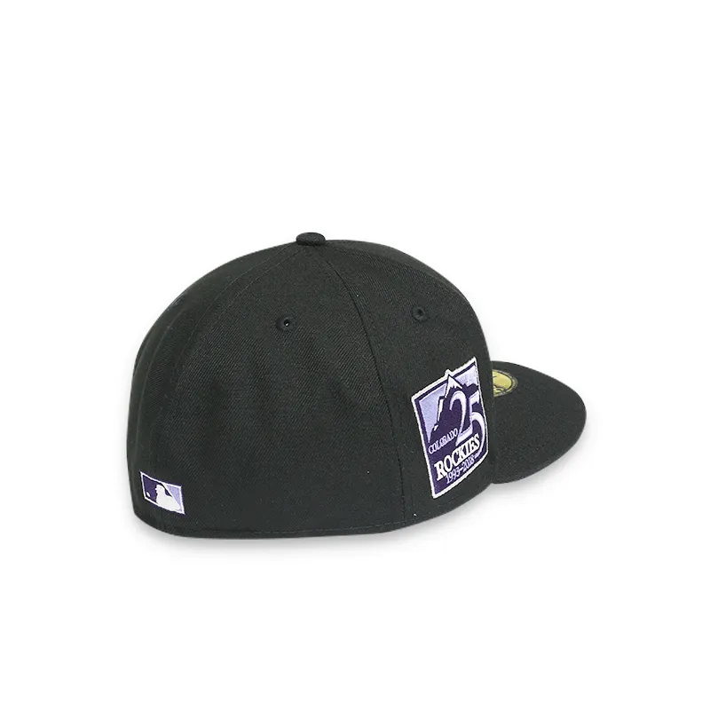 [70693429] Colorado Rockies 25 Anniversary Black 59FIFTY Men's Fitted Hat