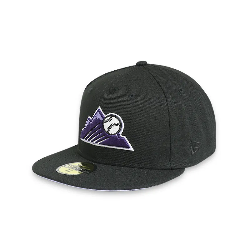 [70693429] Colorado Rockies 25 Anniversary Black 59FIFTY Men's Fitted Hat