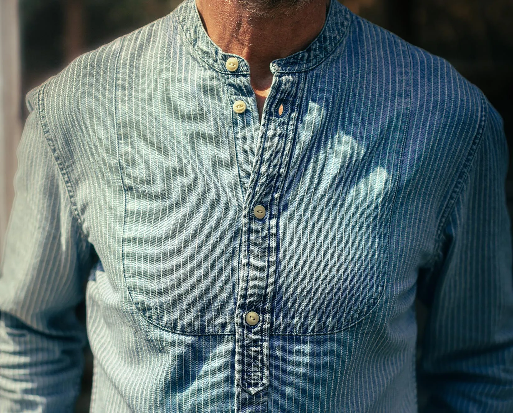 &SONS Emerson Shirt Indigo Stripe