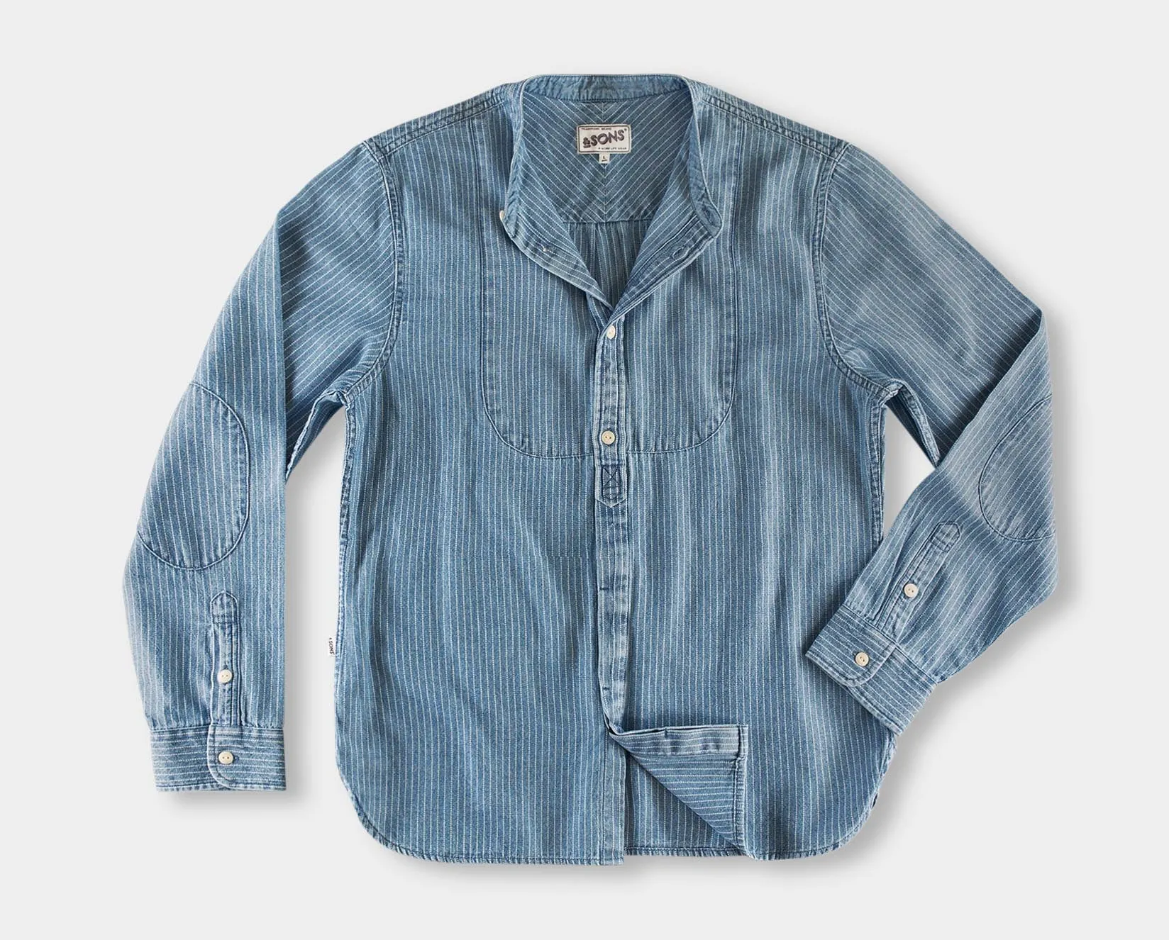 &SONS Emerson Shirt Indigo Stripe