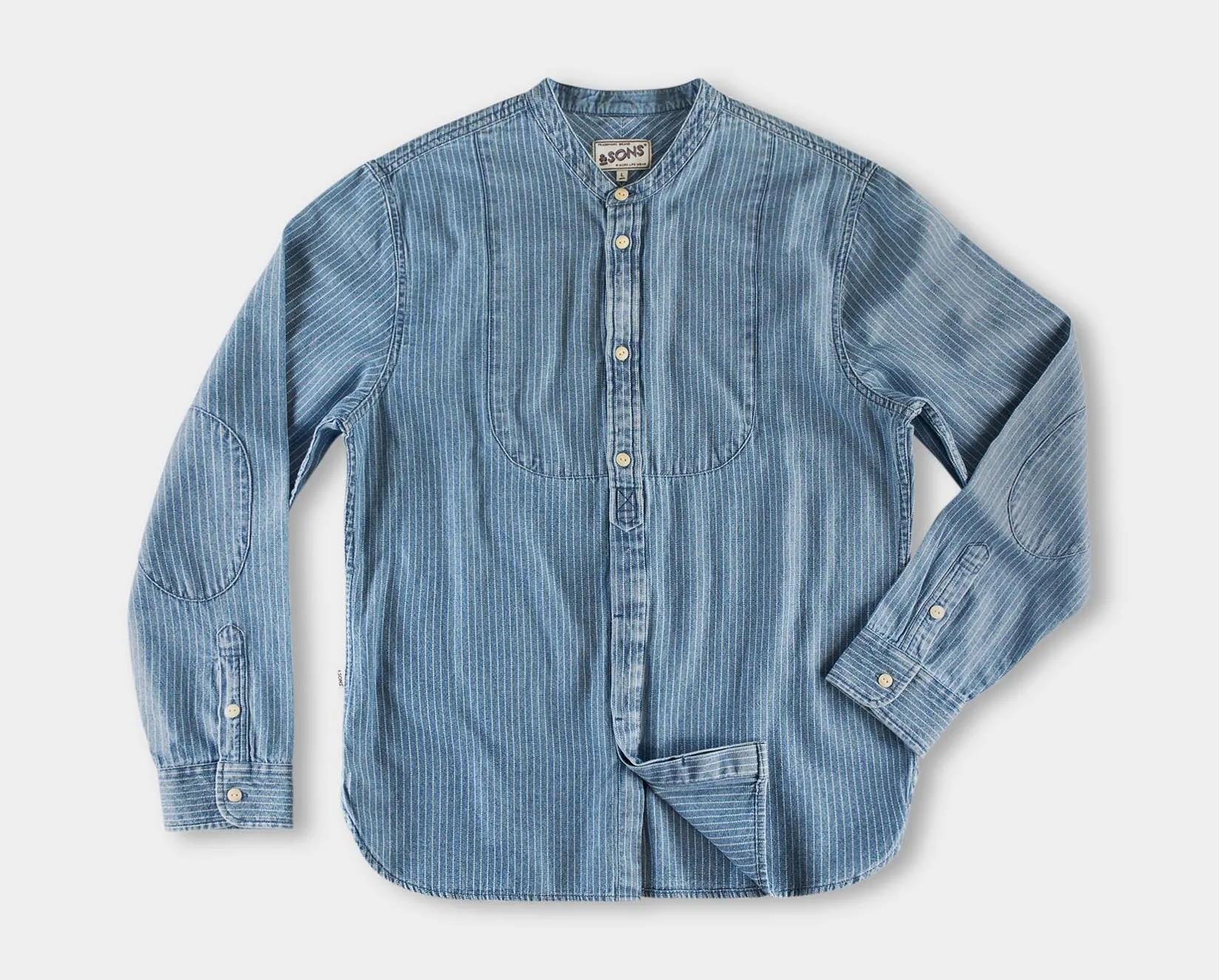 &SONS Emerson Shirt Indigo Stripe