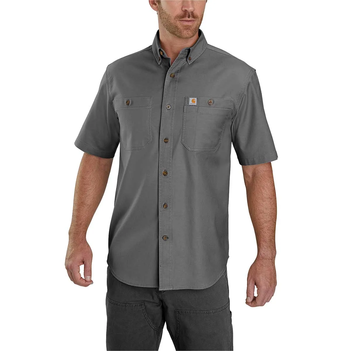 Carhartt Men's Rugged Flex Relaxed Fit Midweight Canvas Short Sleeve Shirt