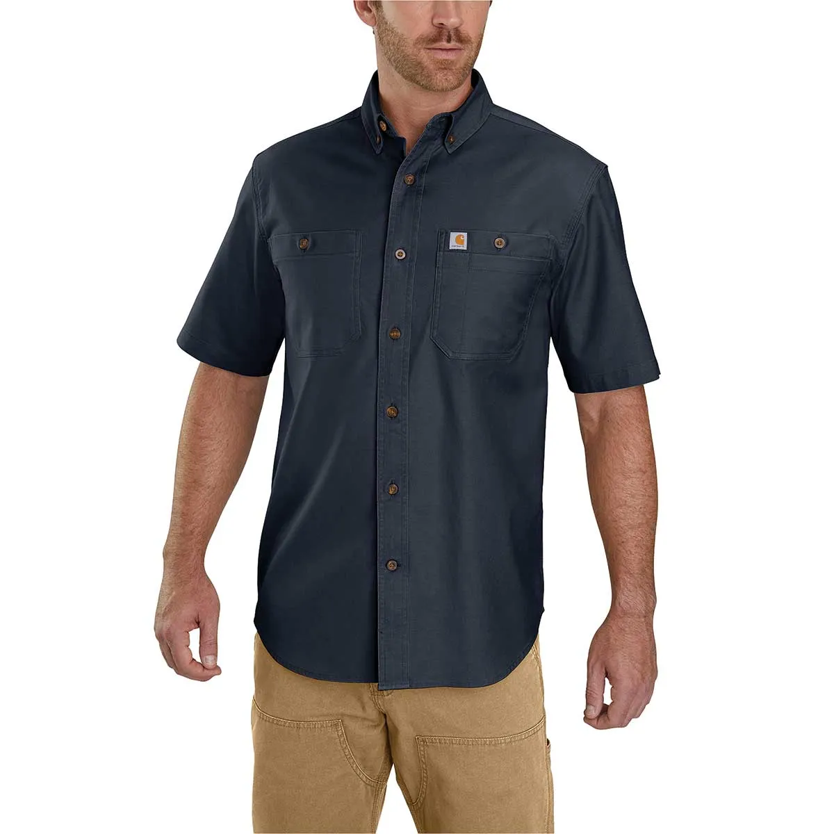 Carhartt Men's Rugged Flex Relaxed Fit Midweight Canvas Short Sleeve Shirt