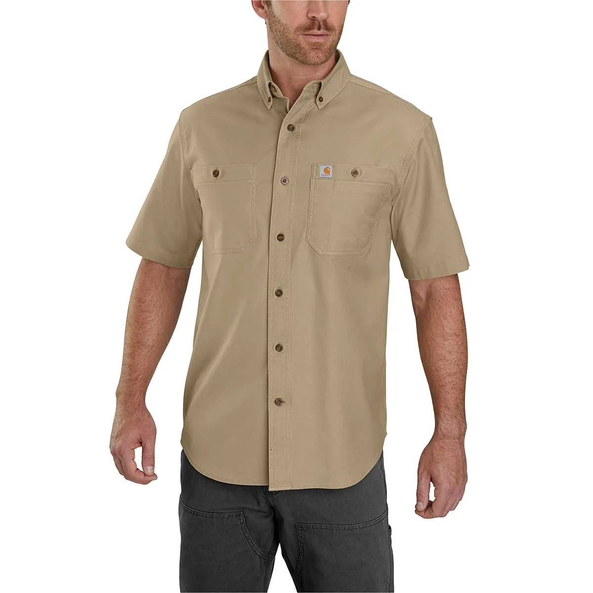 Carhartt Men's Rugged Flex Relaxed Fit Midweight Canvas Short Sleeve Shirt