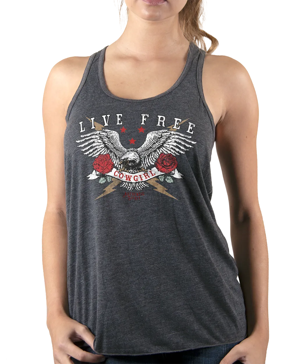 Country Girl® Live Free Cowgirl Flowy Racerback Tank