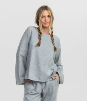 Cozy Cloud Boatneck Top - Oyster