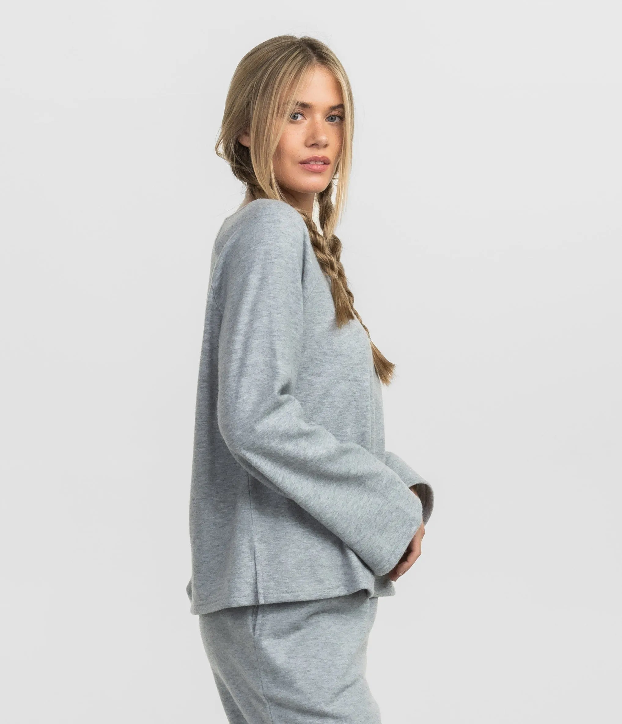 Cozy Cloud Boatneck Top - Oyster