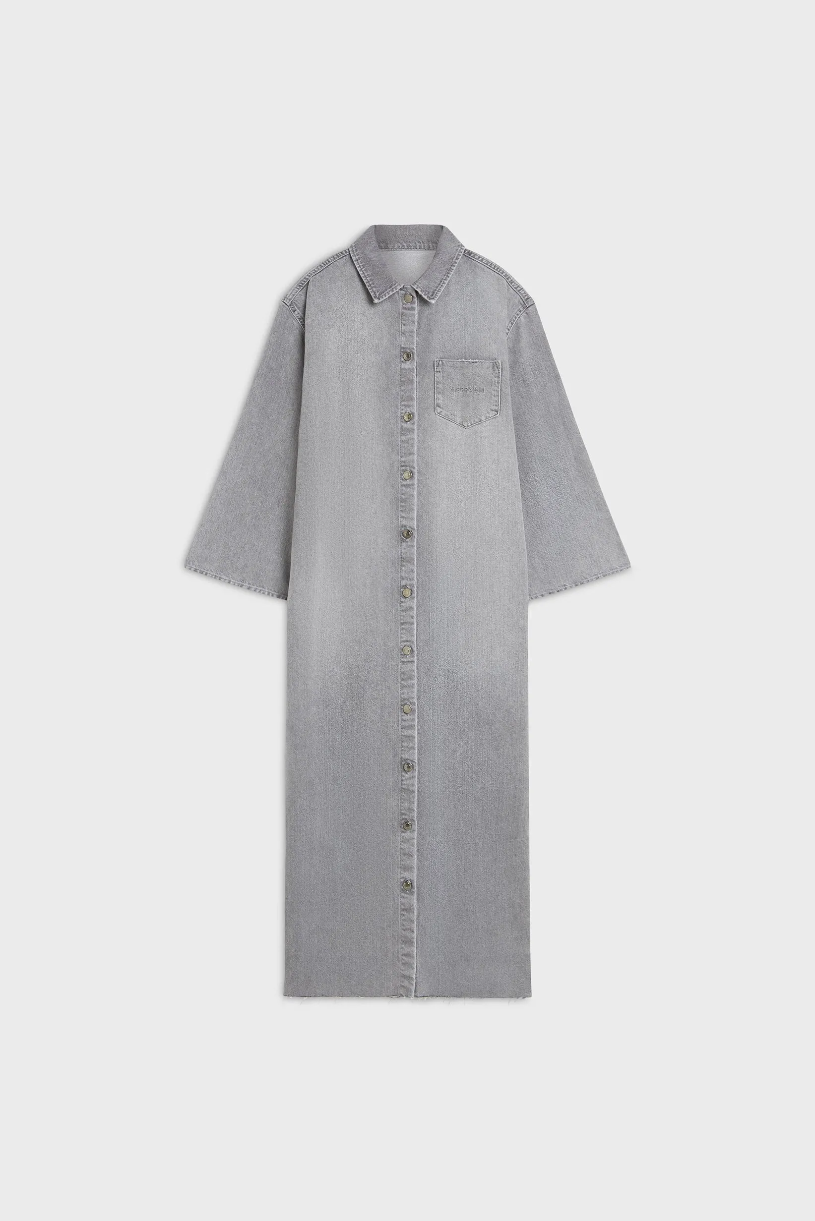 Denim Shirt Dress | Washed Morning Grey