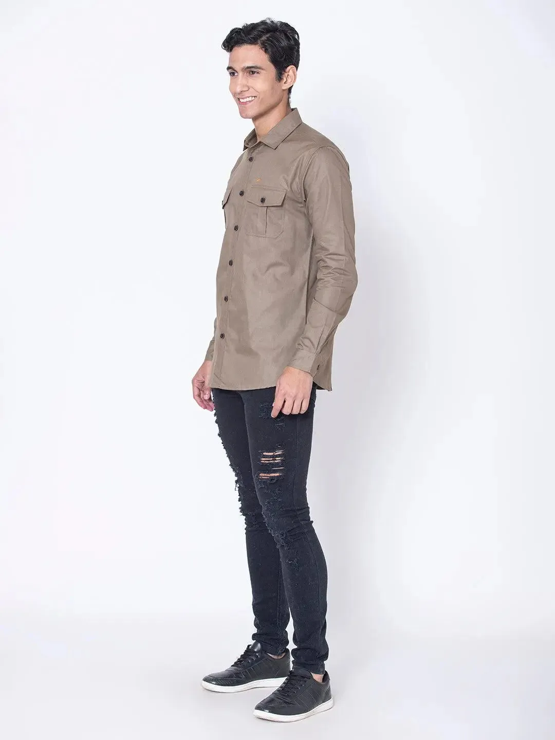 Dust Brown Double Pocket Shirt