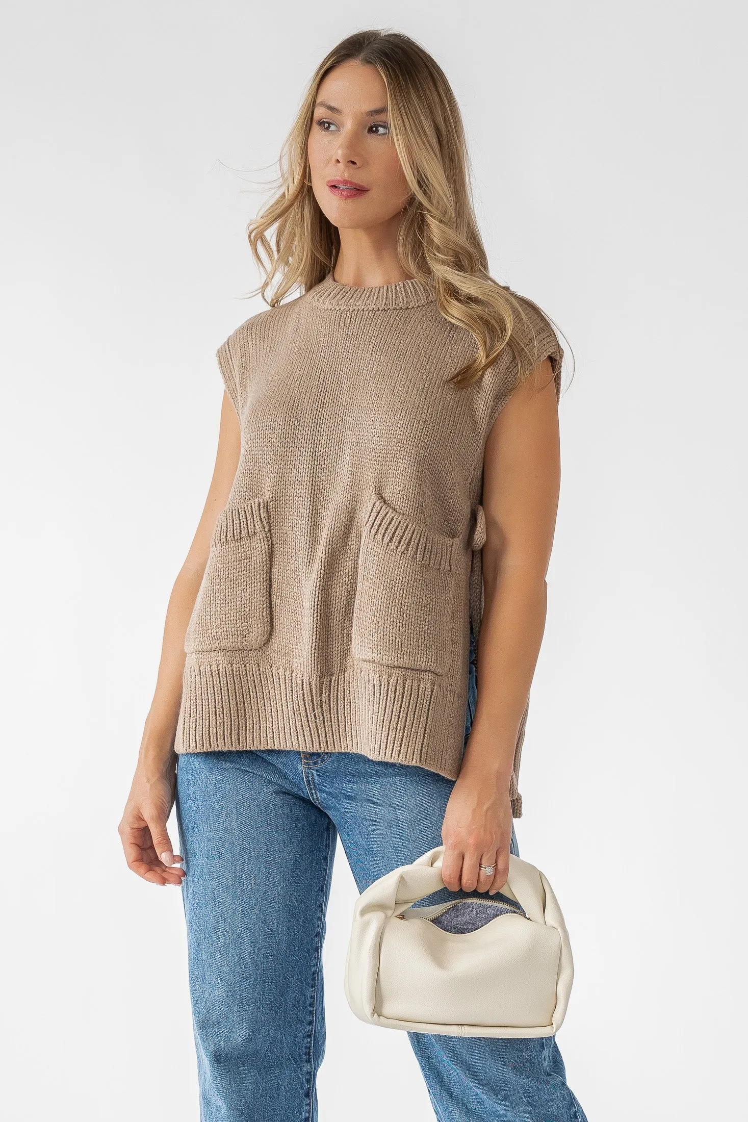 Ellena Side Tie Sweater - Final Sale