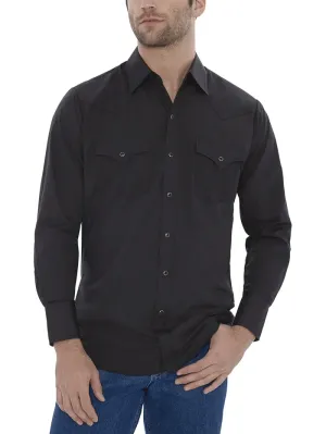 Ely Cattleman Men´s Long Sleeve Solid Western Shirt Black