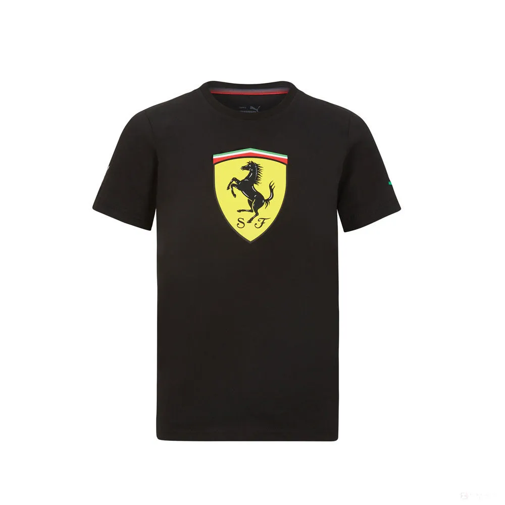 Ferrari Kids T-shirt, Large Shield, Black, 2021