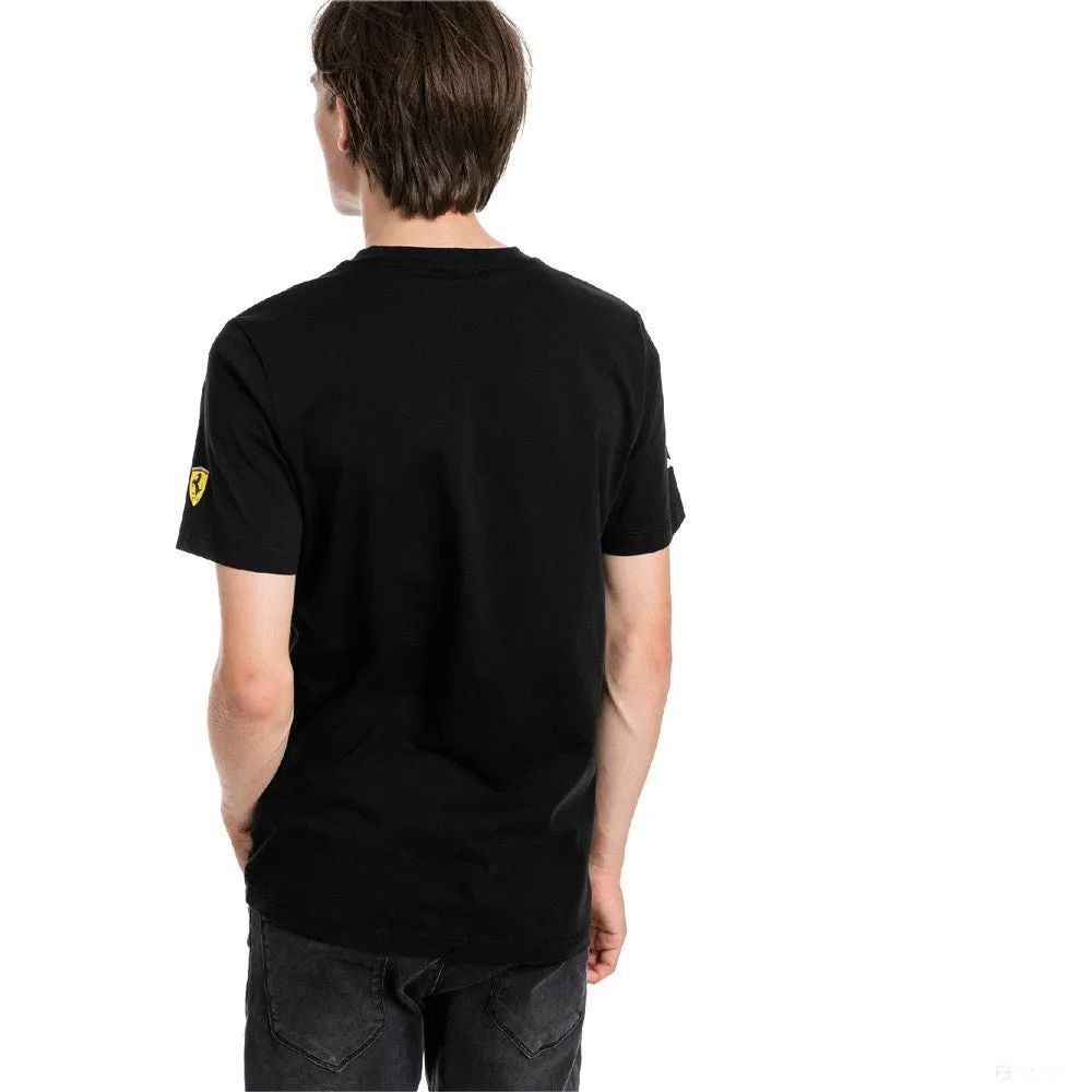 Ferrari T-shirt, Puma Big Shield Round Neck, Black, 2019