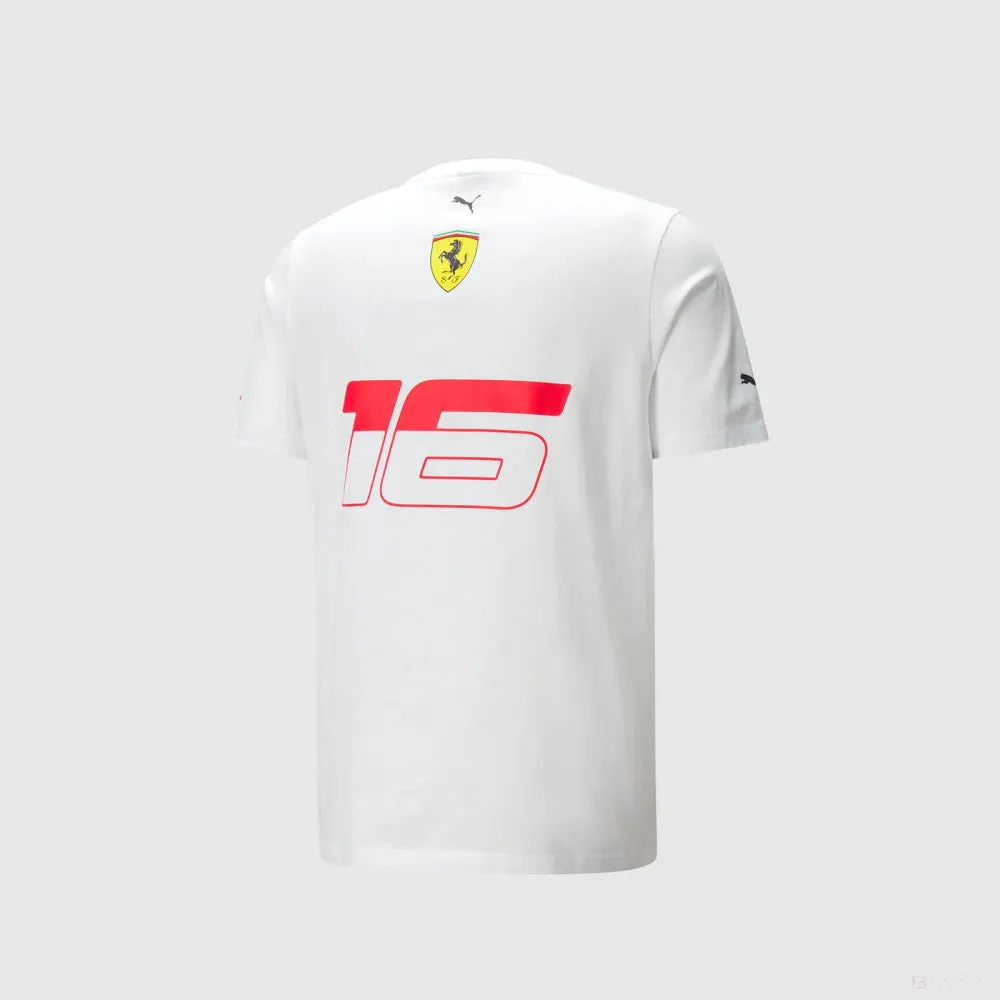 Ferrari Team Se Charles Leclerc Tee, White, 2023