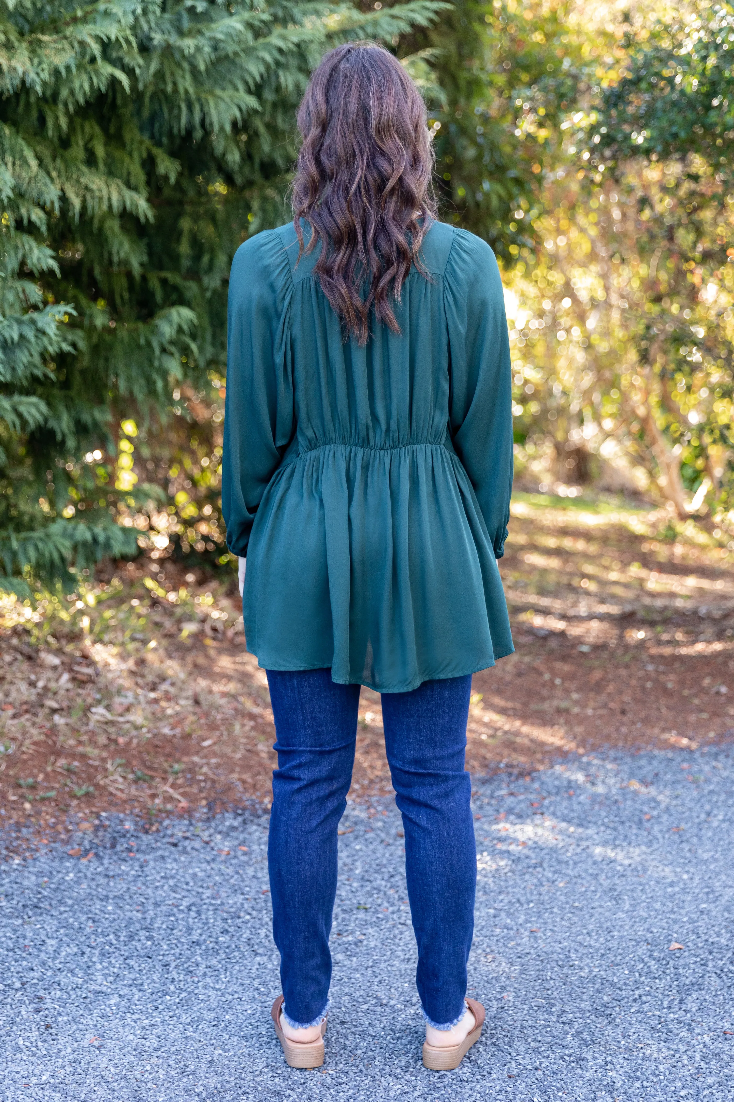 FINAL SALE Charlie Top in Peacock Green