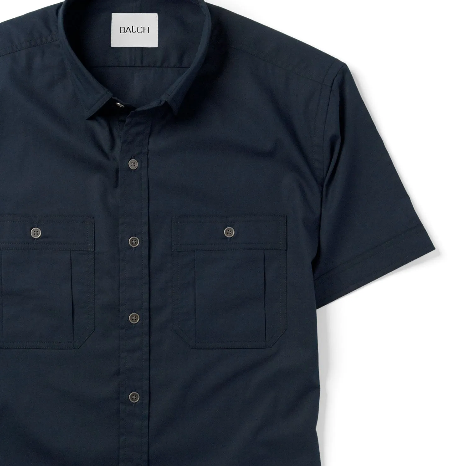 Fixer Short Sleeve Utility Shirt – Dark Navy Cotton Twill