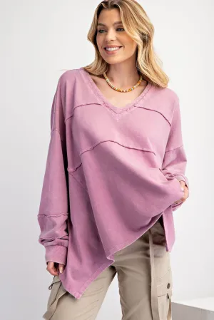 Gabby Oversized Sweater Top - Rose