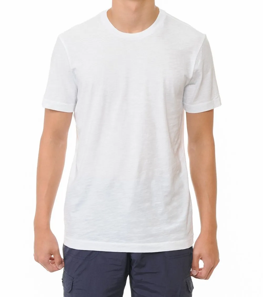 Garment-Dyed Slub Cotton Crew Neck T-Shirt