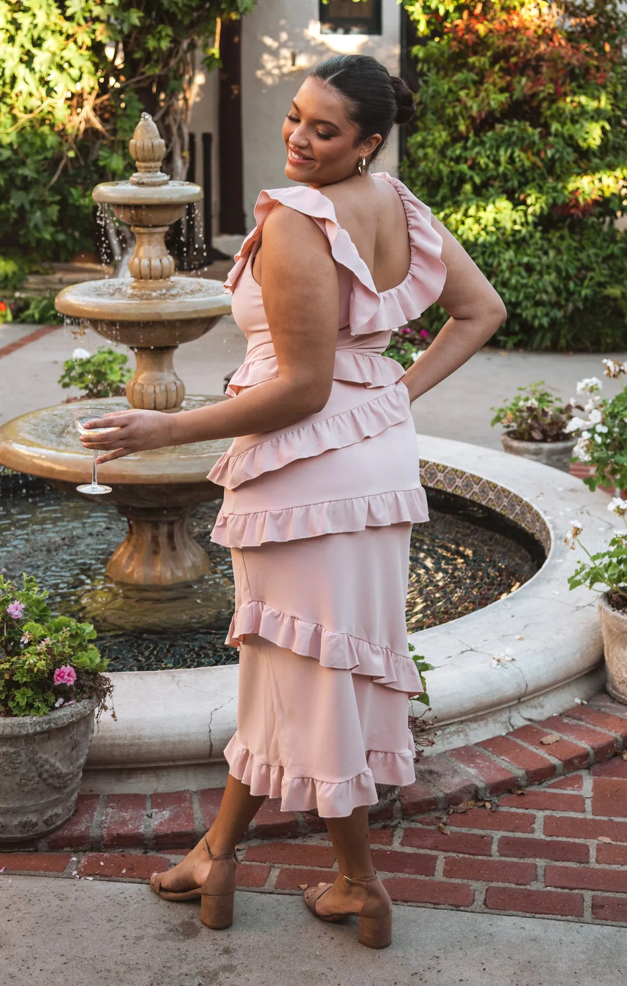 Greta Dress ~ Dusty Blush Stretch