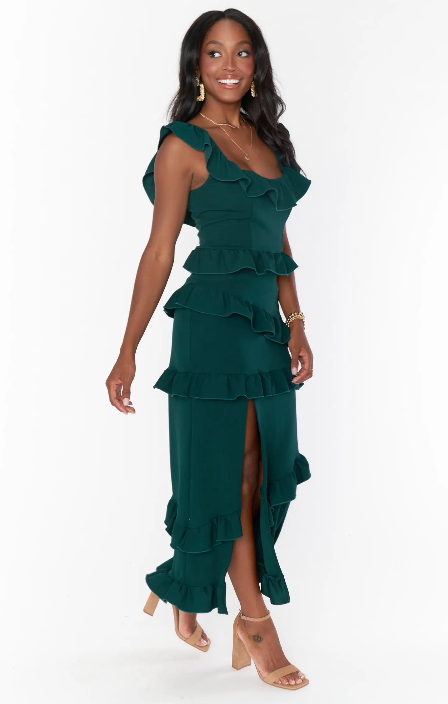 Greta Dress ~ Emerald Stretch