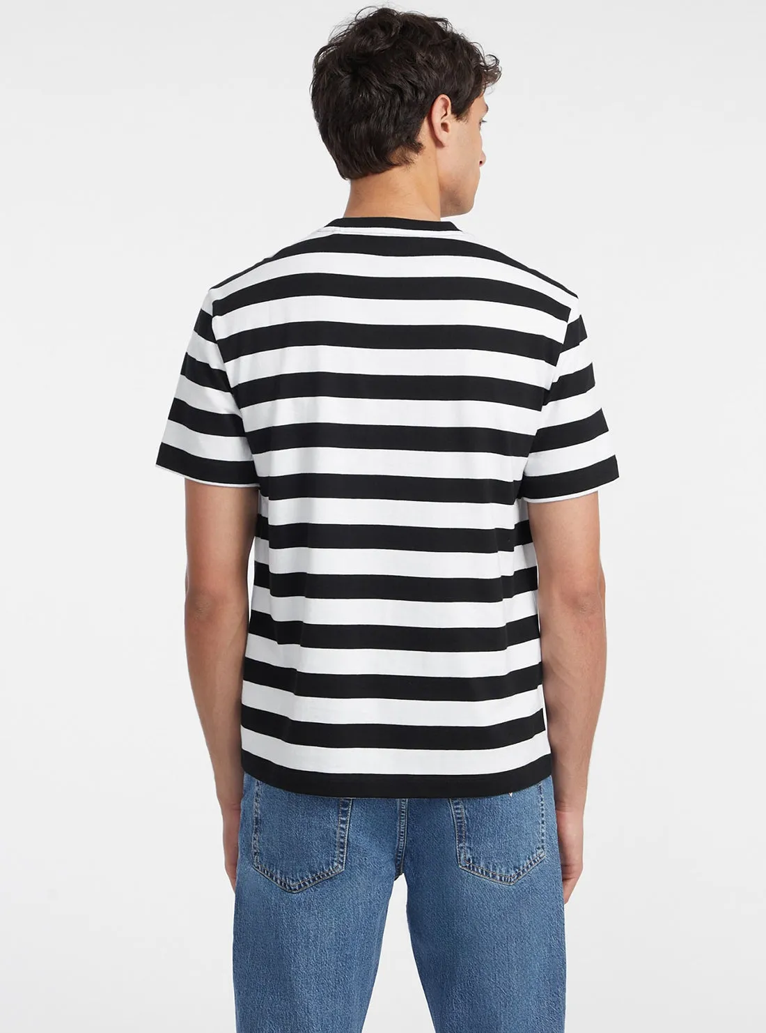 Guess Jeans Black White Striped T-Shirt