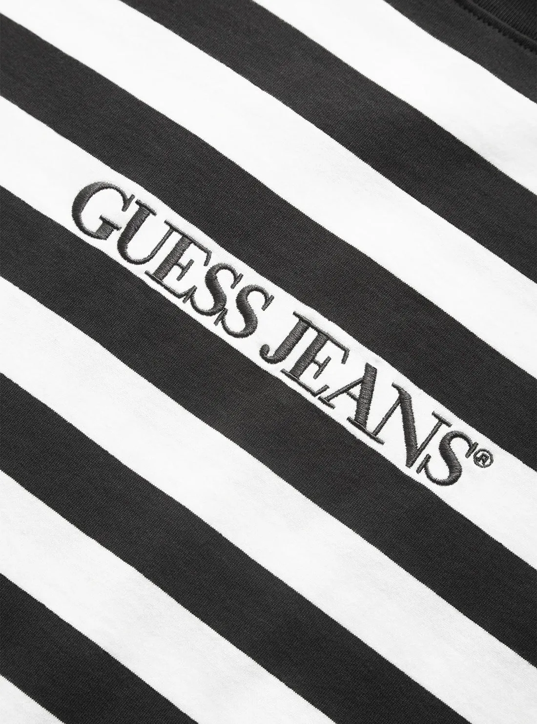 Guess Jeans Black White Striped T-Shirt