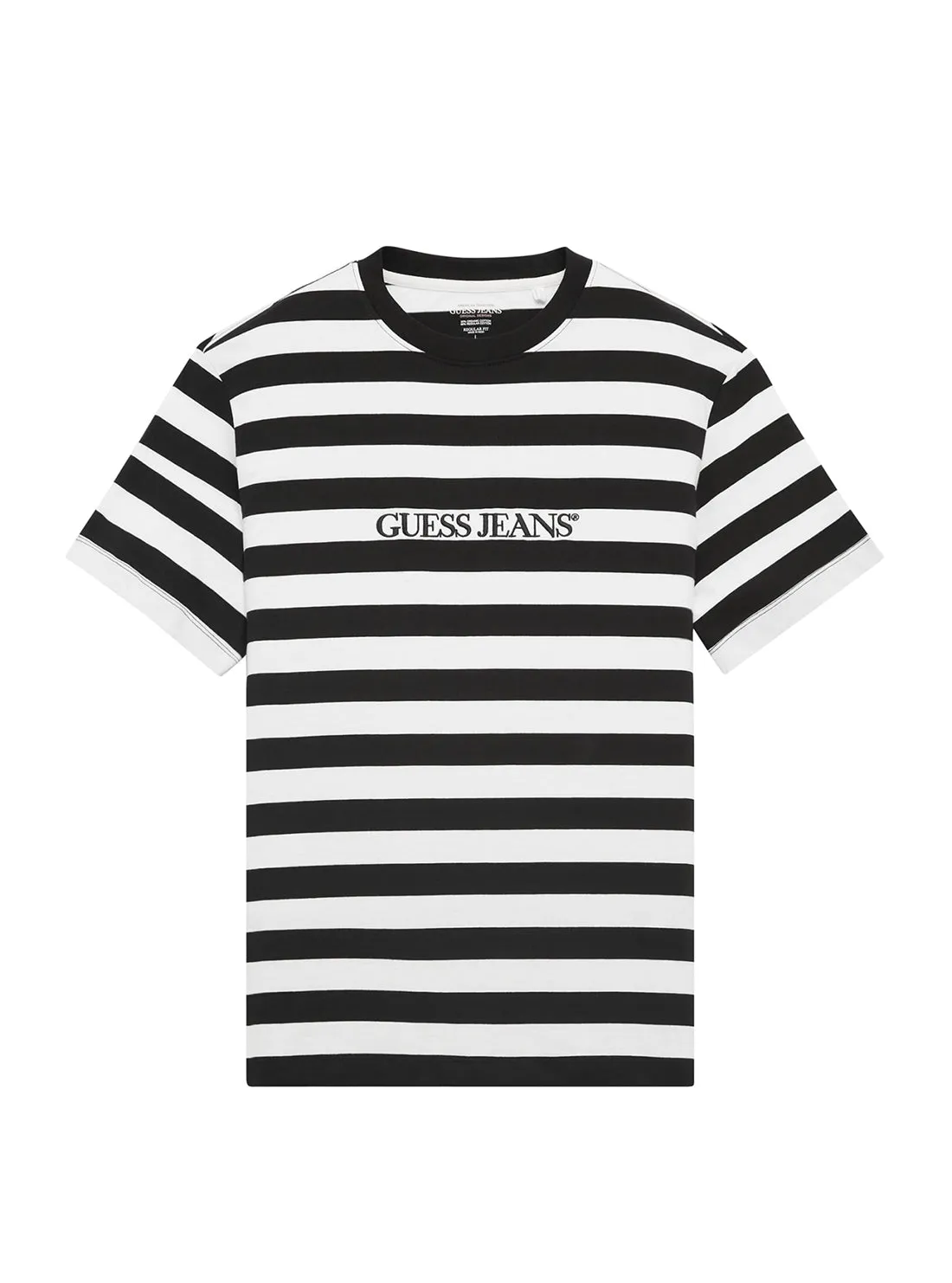 Guess Jeans Black White Striped T-Shirt