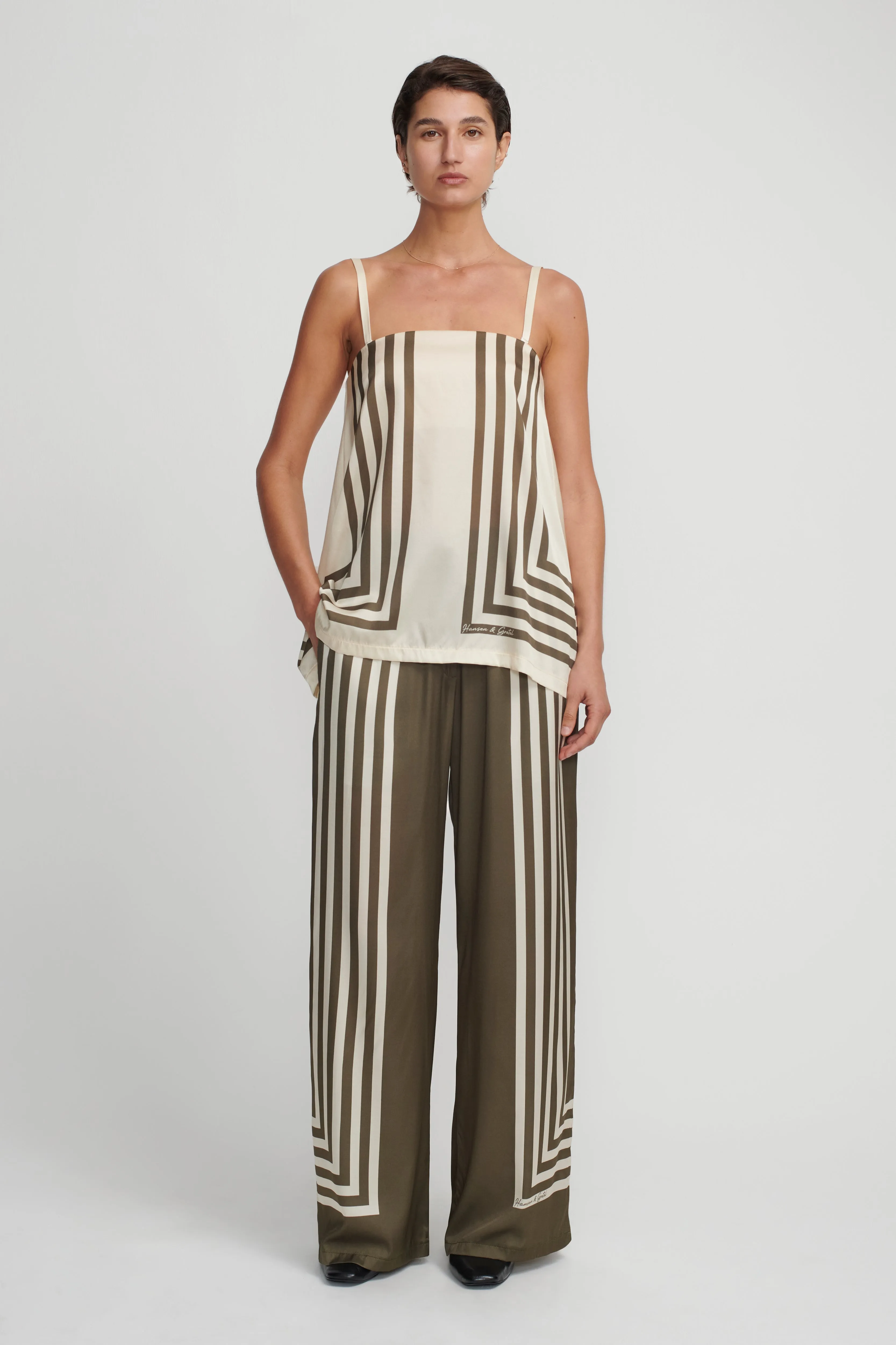 Hansen & Gretel | Aaliyah Top Moss Stripe