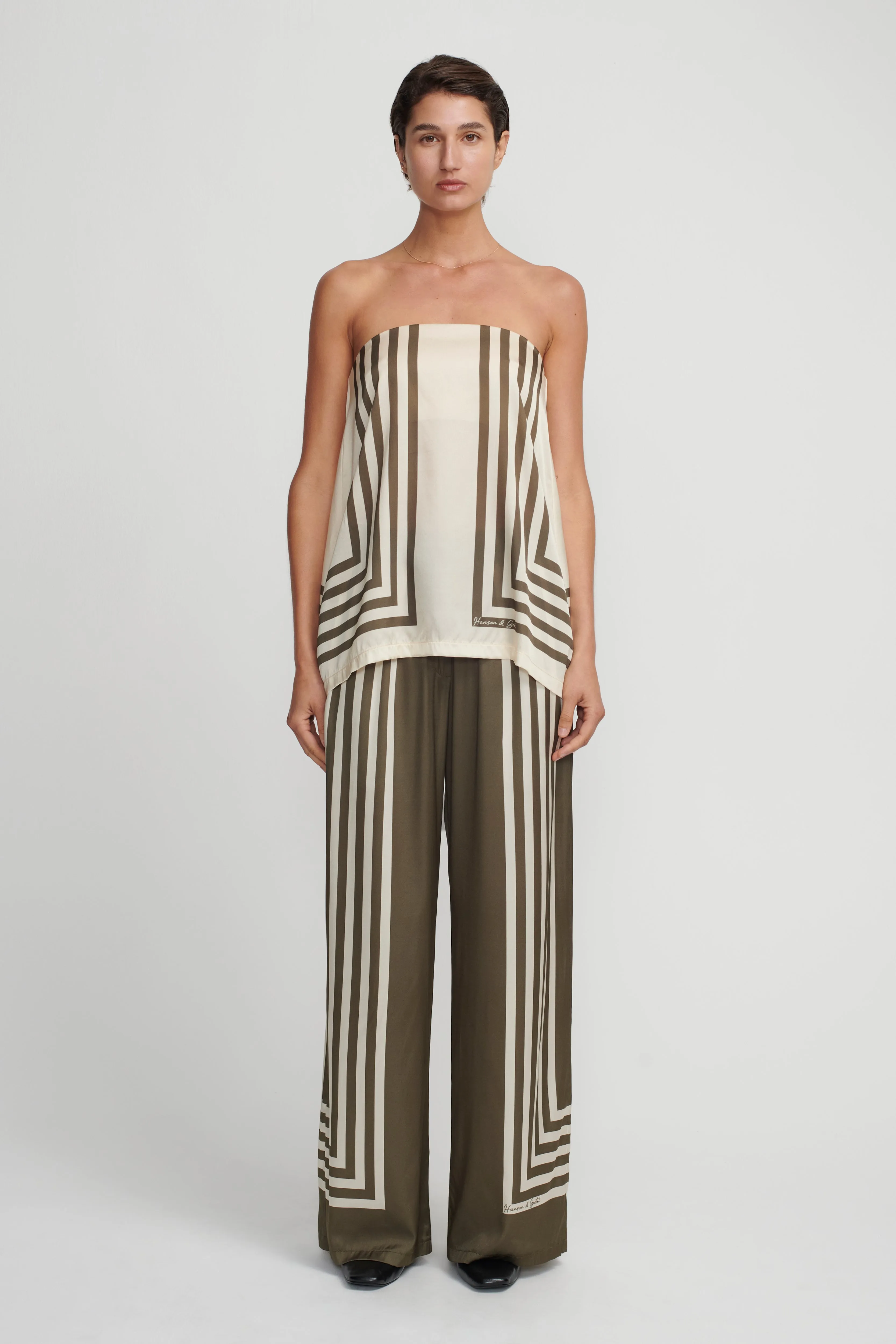 Hansen & Gretel | Aaliyah Top Moss Stripe