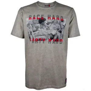 James Hunt T-shirt, Race Hard Party Hard, Grey, 2020