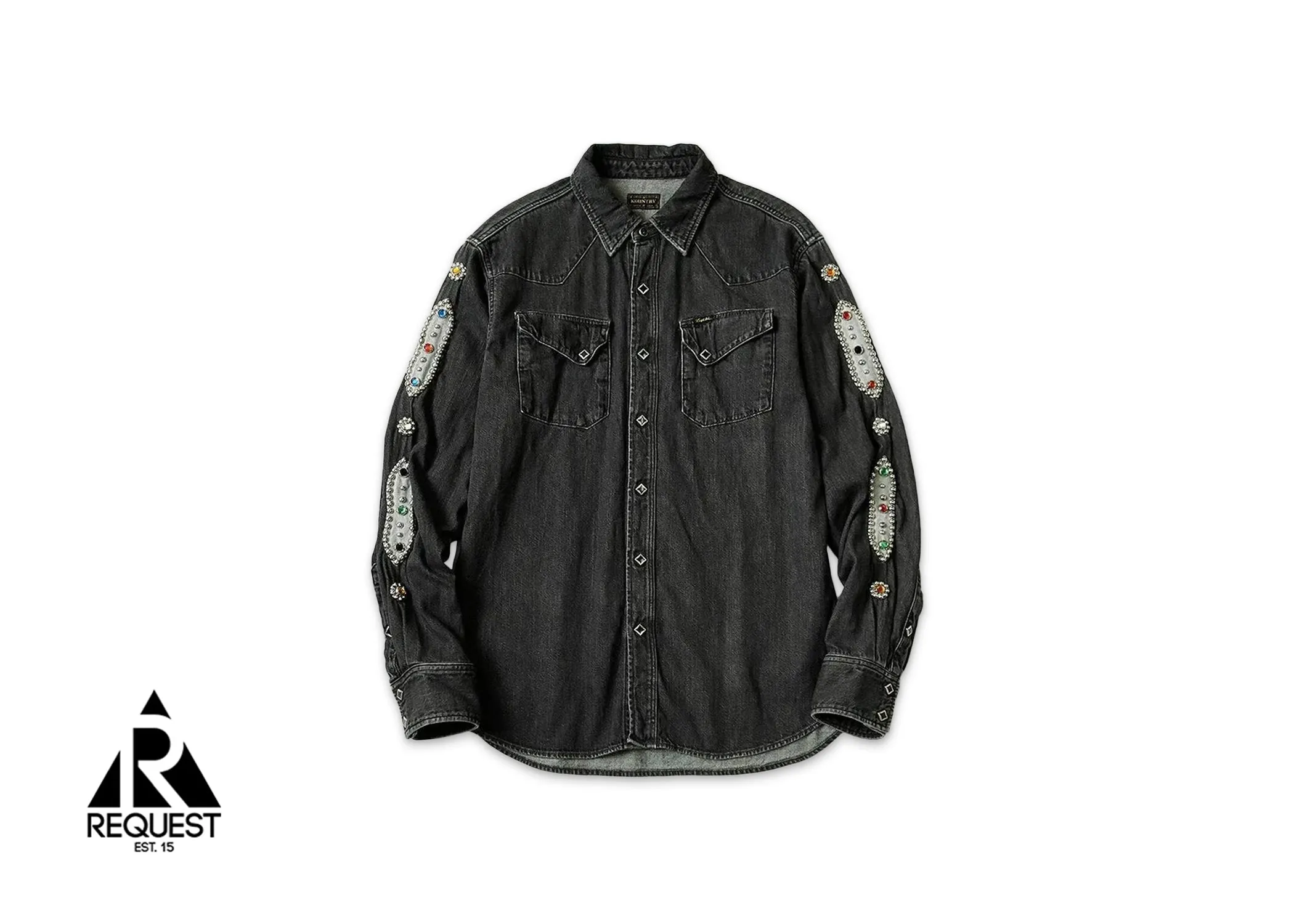 Kapital Western Denim Studded Shirt Black