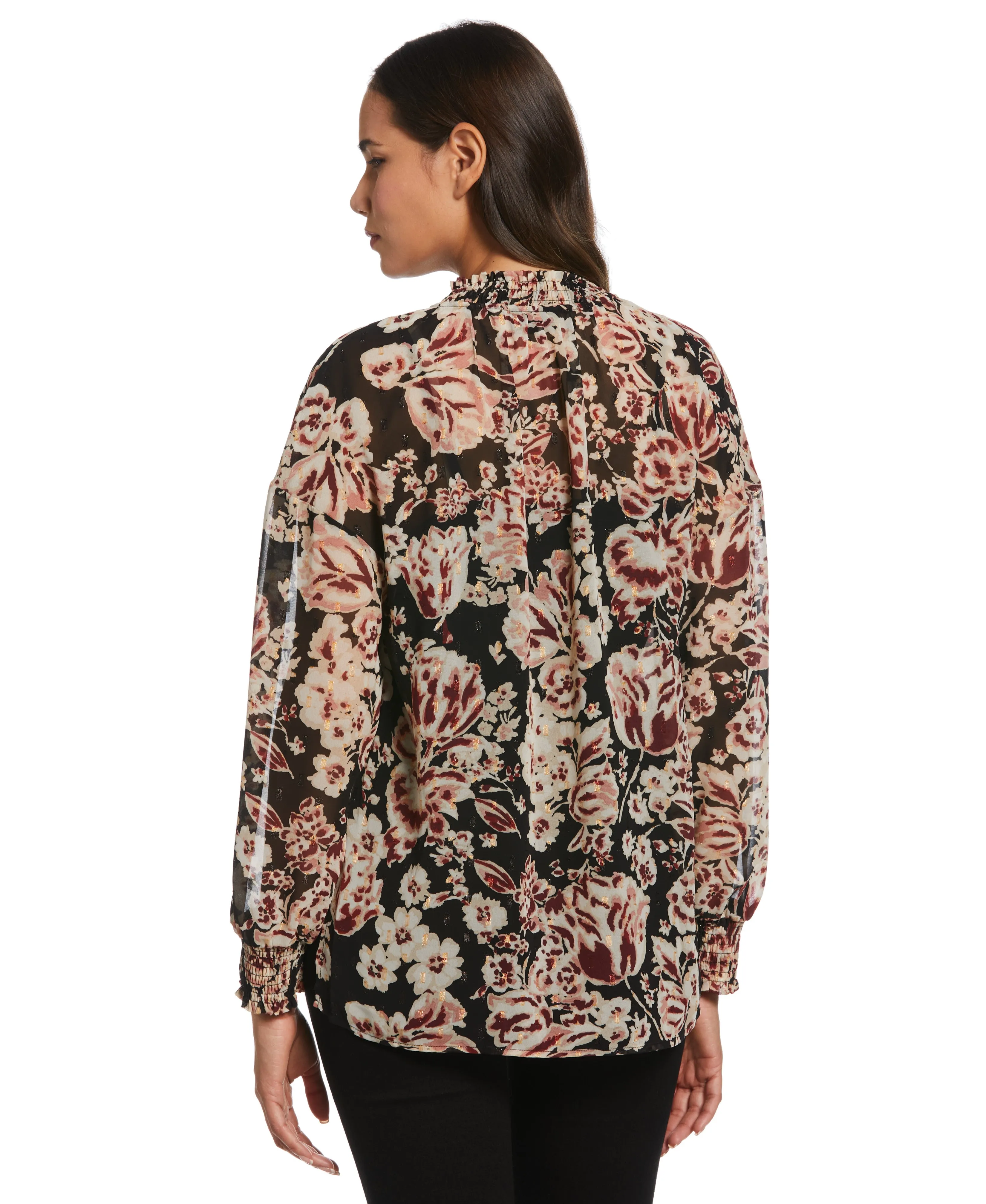 Metallic Blooms Print Shirt