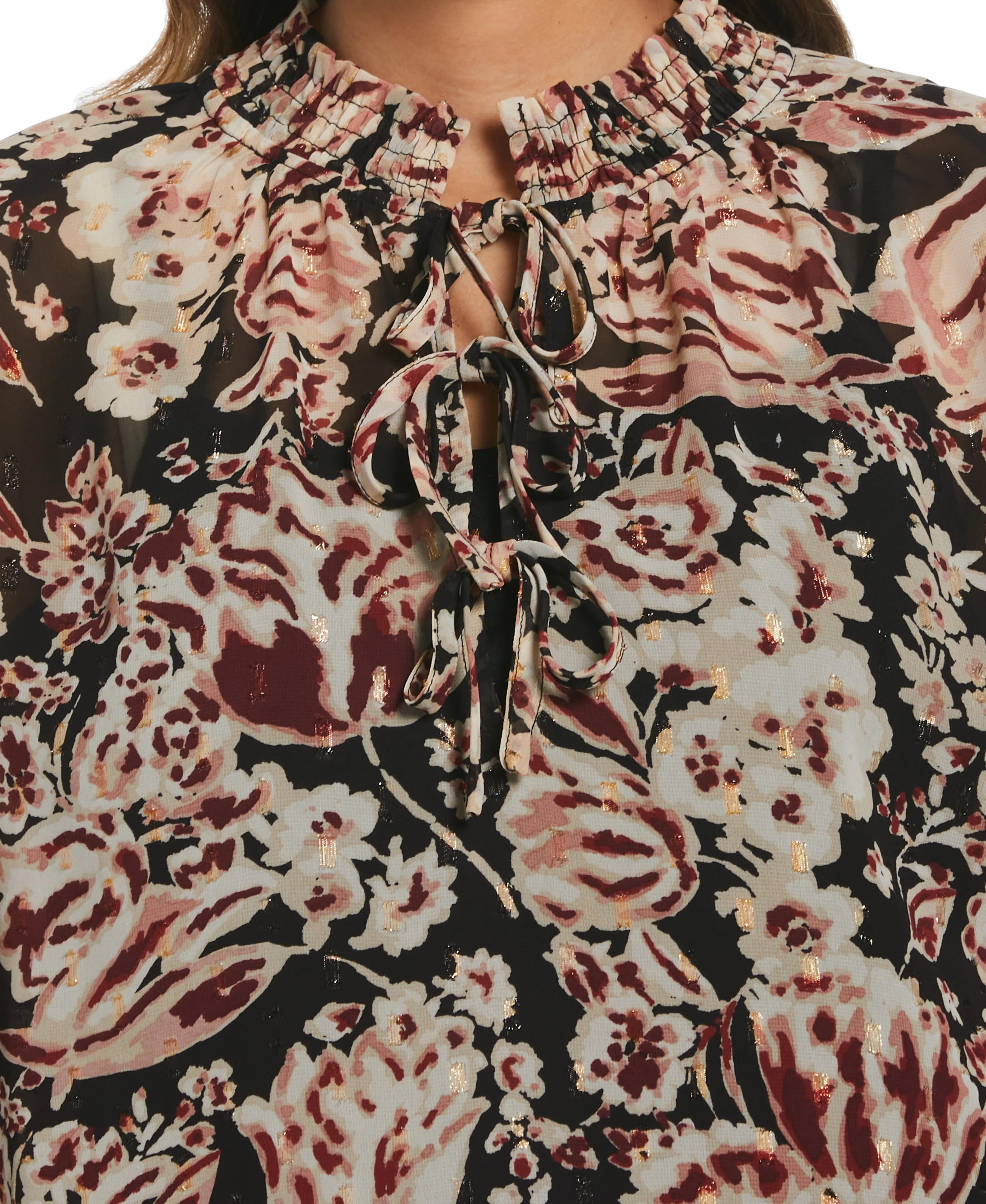 Metallic Blooms Print Shirt