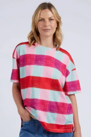 Monaco Check Tee in Multicolour Check