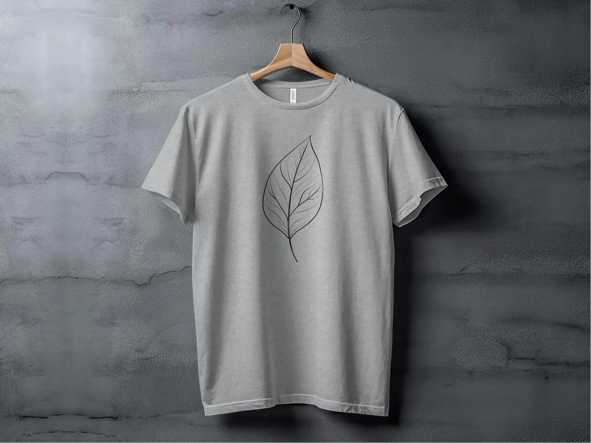 Nature Line Art T-Shirt, Minimalistic Leaf Design Tee, Modern Nature Apparel, Stylish Botanical Shirt, Simple Leaf Art Top, Nature Lover