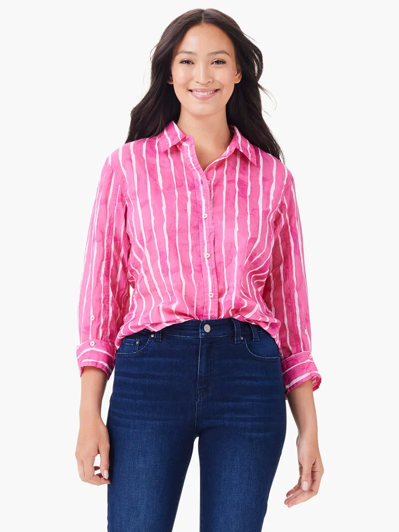 NIC ZOE M241628 Watercolor Stripe Girlfriend Shirt