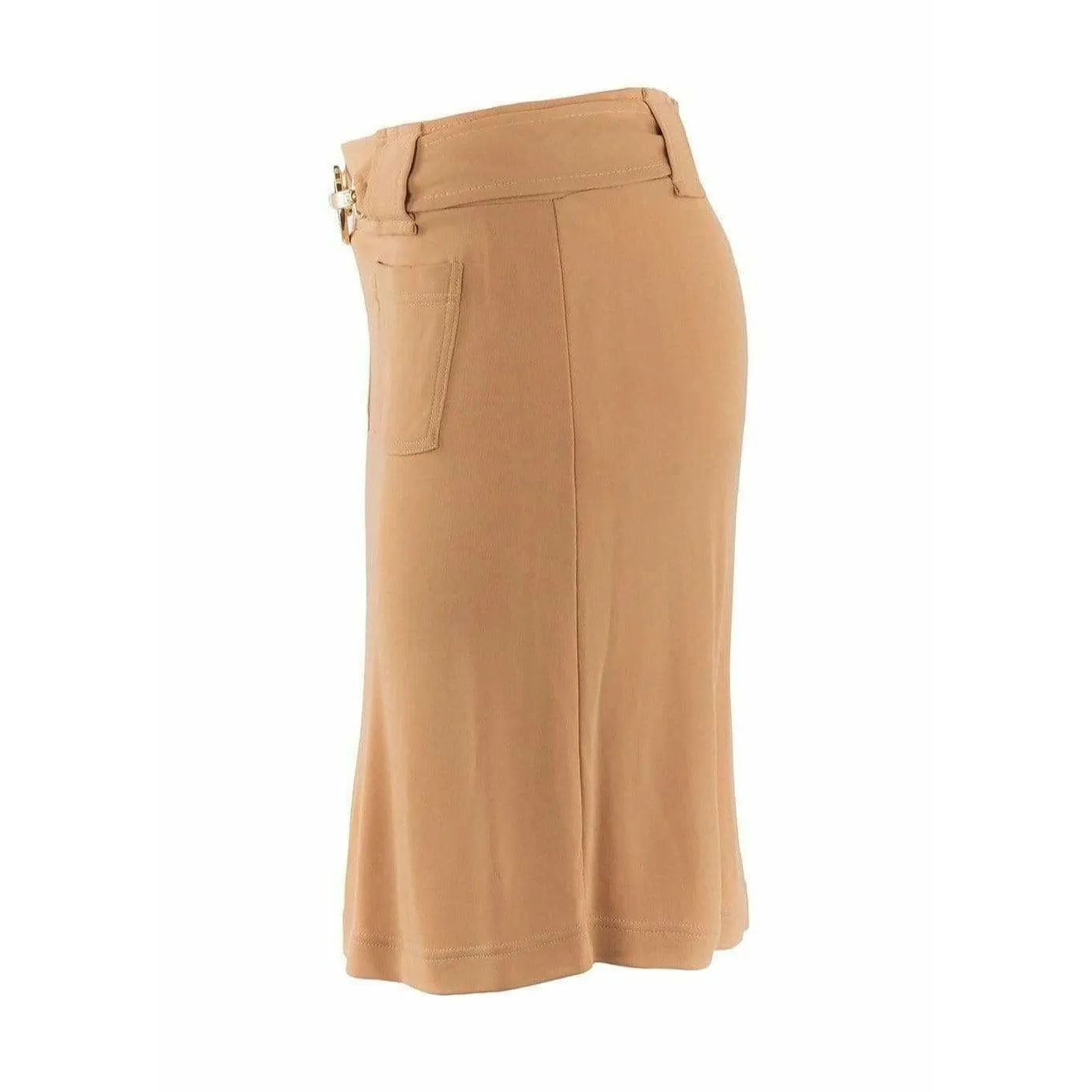 Paco Rabanne Beige Stretch Belted Skirt