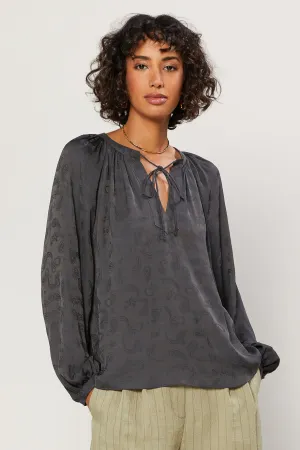 Paisley Split Neck Top