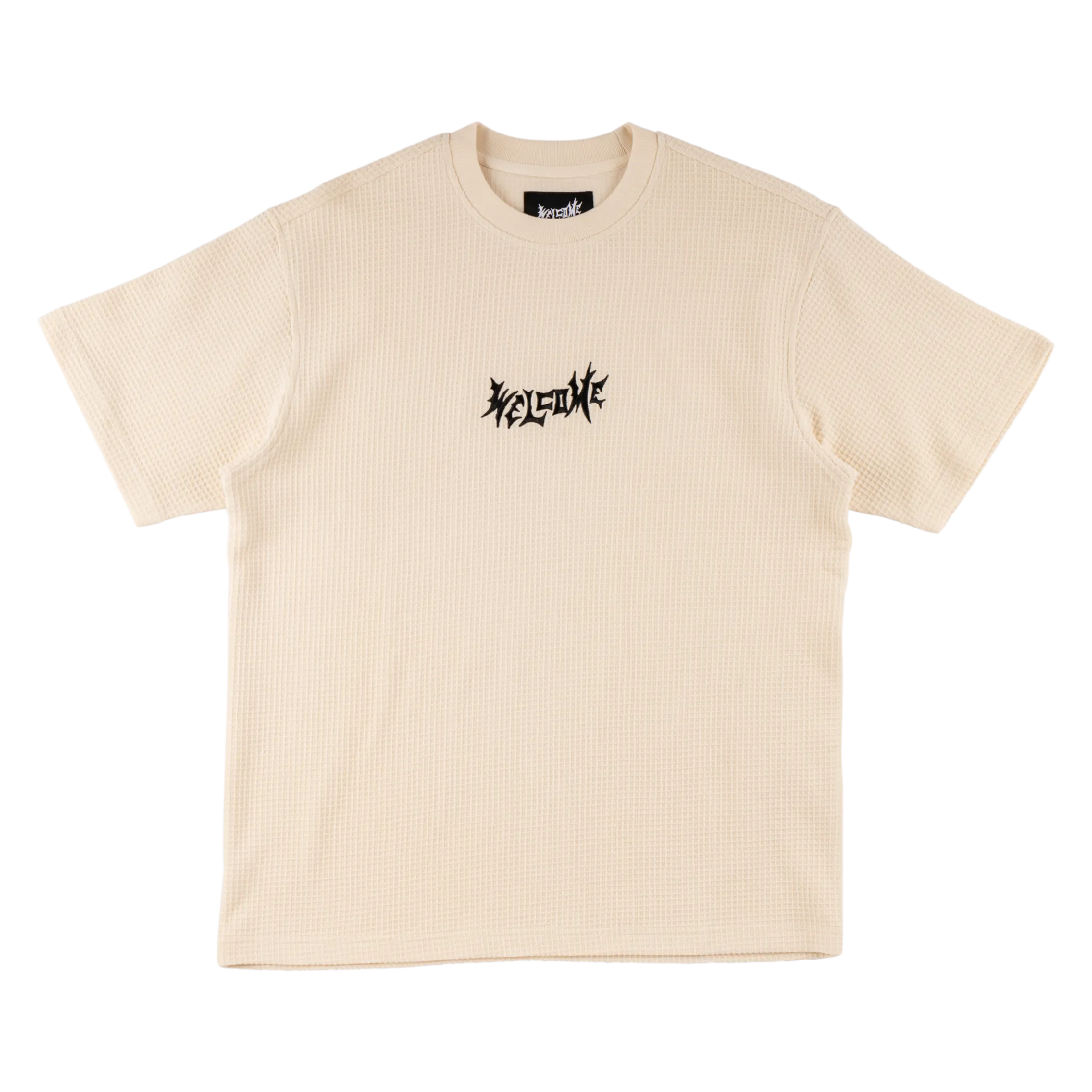 Phantom Embroidered Waffle-Knit Tee - Bone