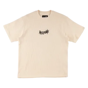 Phantom Embroidered Waffle-Knit Tee - Bone