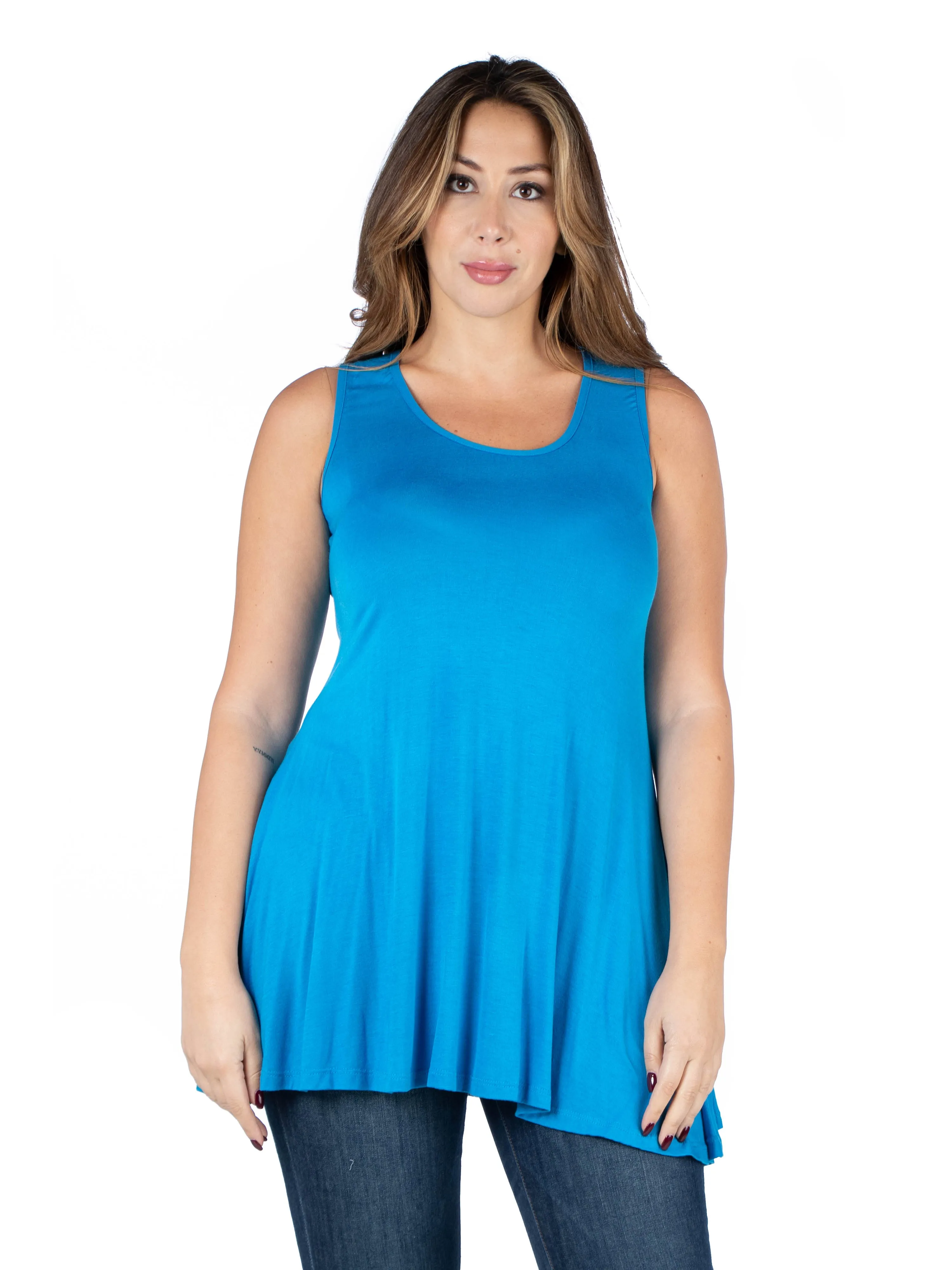 Plus Size Sleeveless Tunic Tank Top