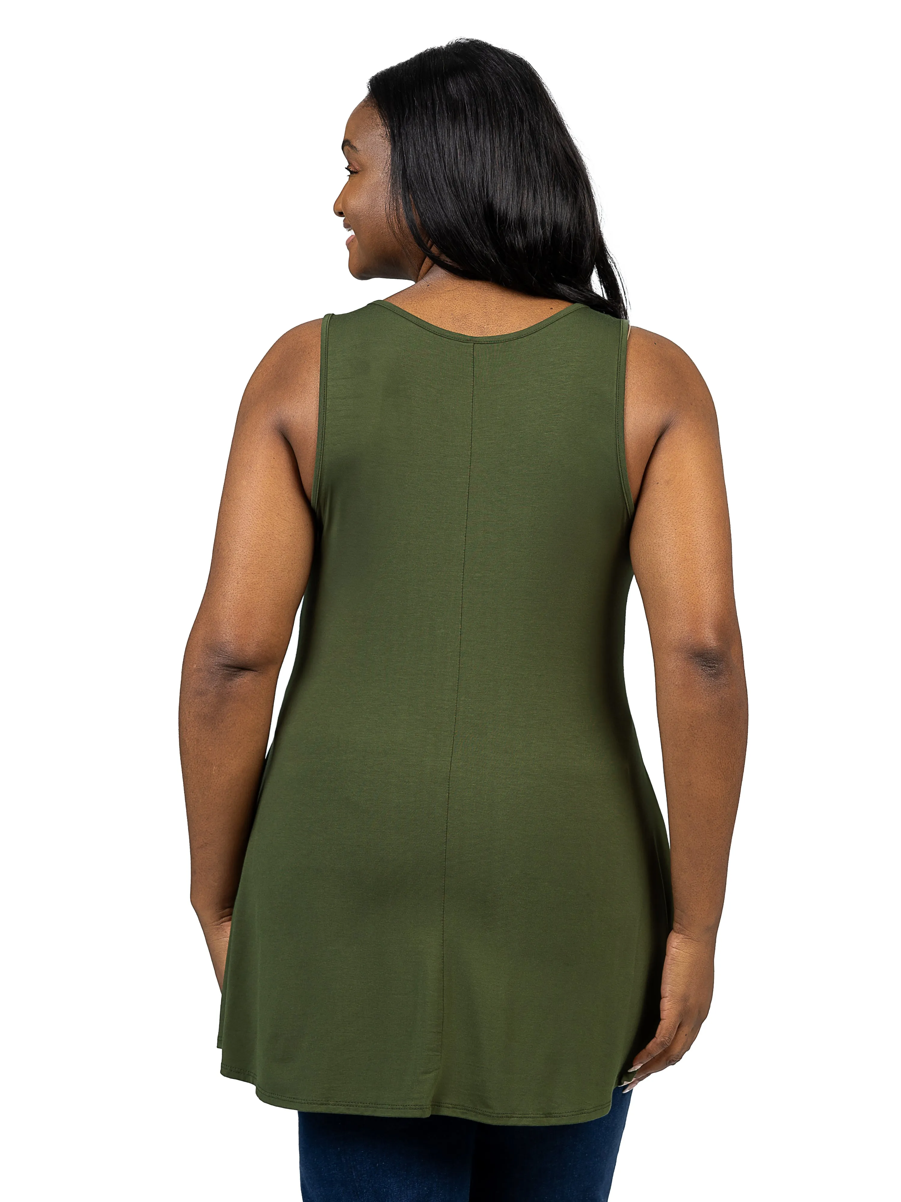 Plus Size Sleeveless Tunic Tank Top