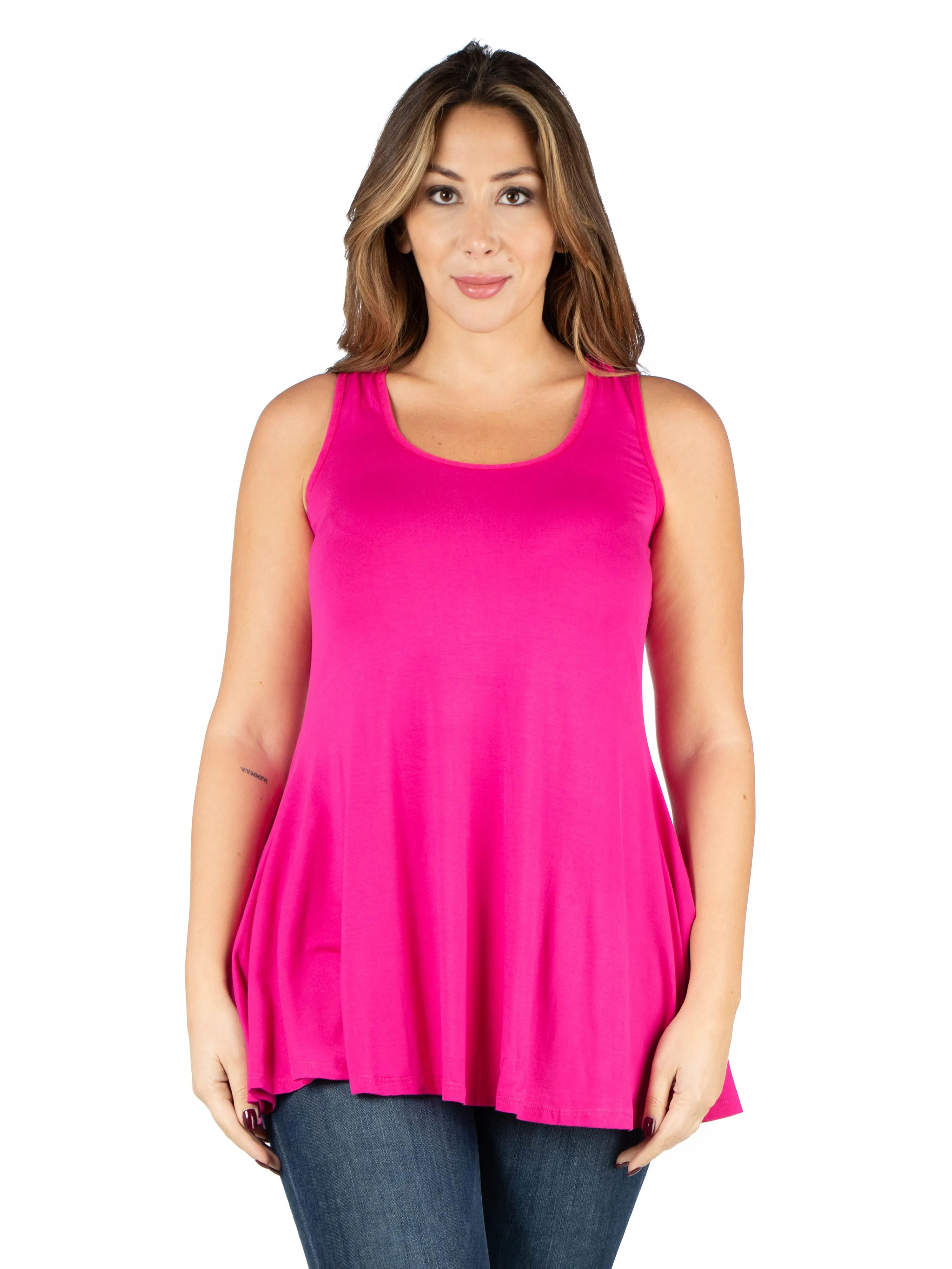 Plus Size Sleeveless Tunic Tank Top