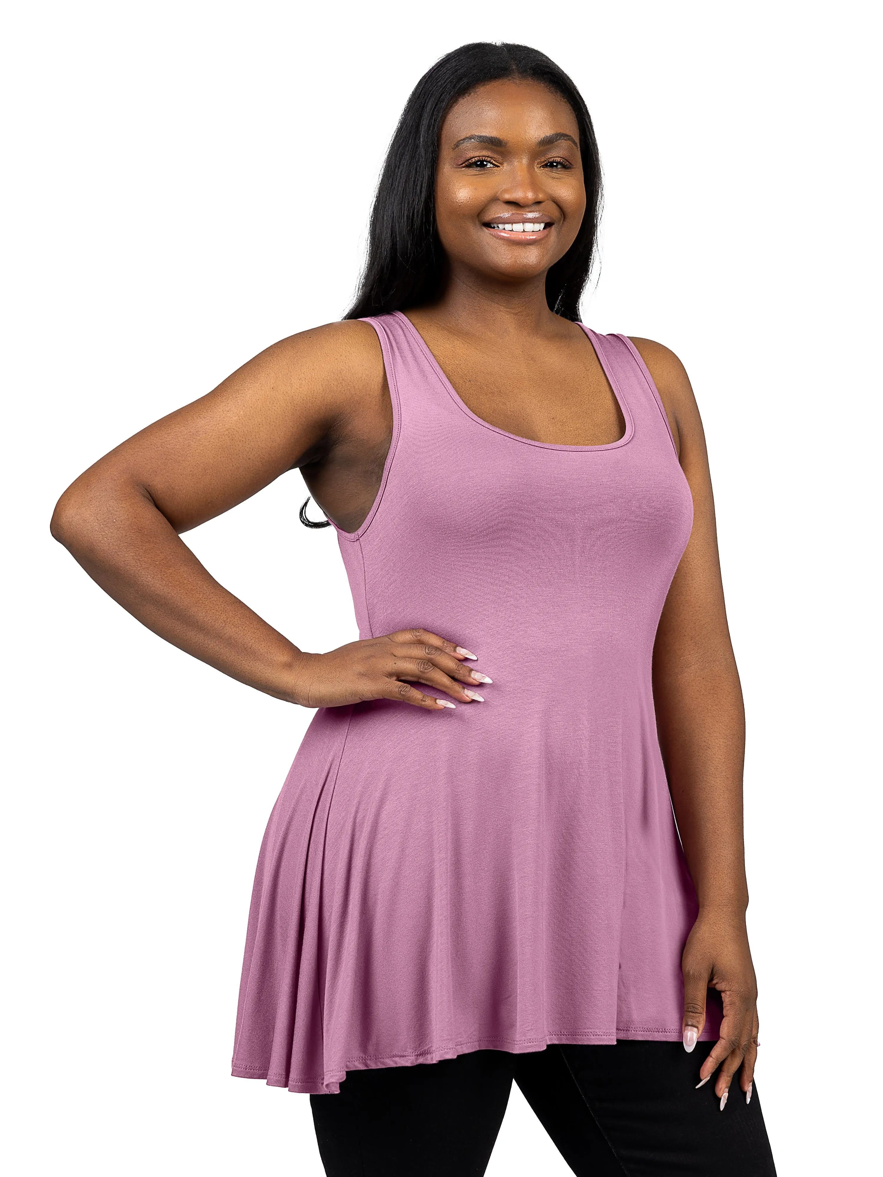 Plus Size Sleeveless Tunic Tank Top