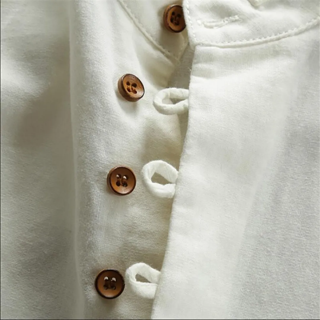 Pologize™ Long Sleeve Mandarin Collar Cotton Shirt