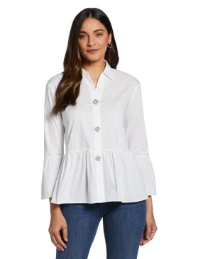 Poplin Peplum Blouse