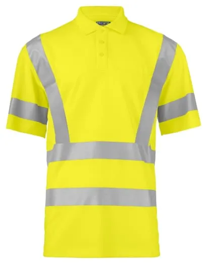 Projob 6040 High Visibility Hi Vis Polo Shirt with Pocket - Certified Class 3/2